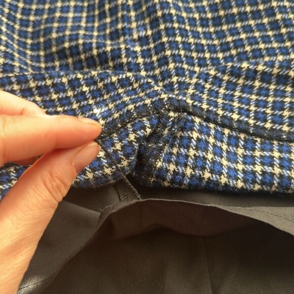 Talbots Blue Plaid Wool Blend A- Line Pencil Skirt 12P - Picture 11 of 12